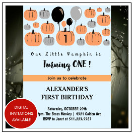 ハロウィーン1歳の誕生日招待状10月の子供 招待状