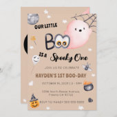 ハロウィーン1歳不気味誕生日男女兼用1 招待状 (正面/裏面)