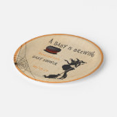 ハロウィーン10月の魔女ベビーは醸造シャワー ペーパープレート (アングル)