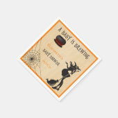 ハロウィーン10月ウィッチブルーイングベビーシャワー スタンダードカクテルナプキン (角)