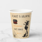 ハロウィーン10月ウィッチブルーイングベビーシャワー 紙コップ (正面)