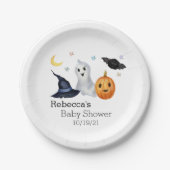 ハロウィーン10月ベビーシャワー幽霊ブー ペーパープレート (正面)