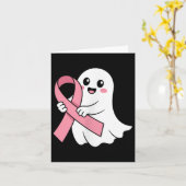 ハロウィーン10月乳がん認識度ピンクカット カード (黄色い花)