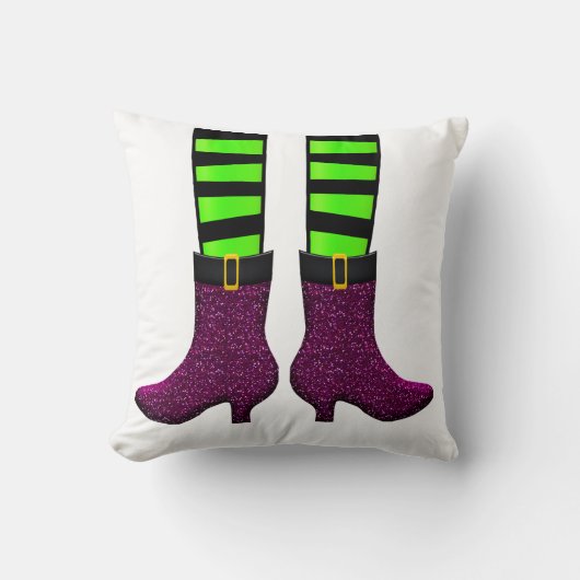 ハロウィーン10月31デコールウィッチシューズ秋 クッション (正面)