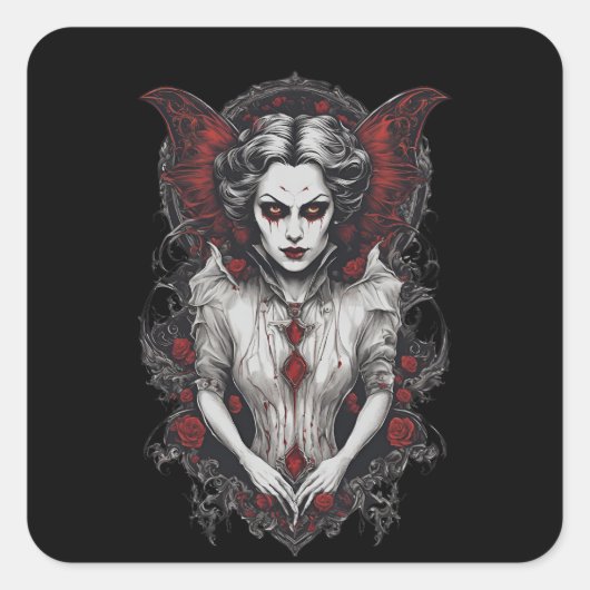 ハロウィーン13吸血鬼、怖い怪物、 スクエアシール (正面)