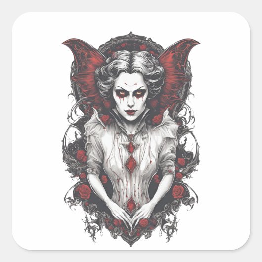 ハロウィーン13吸血鬼、怖い怪物、 スクエアシール (正面)