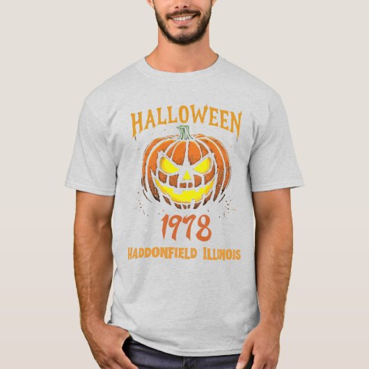 ハロウィーン1978ホリデーマイヤーズ不気味パンプキンハドン Tシャツ (正面)