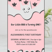 ハロウィーン1st誕生日の招待幽霊リトルブー 招待状