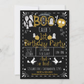 ハロウィーン1ST誕生日モダンパーティー 招待状 (正面)