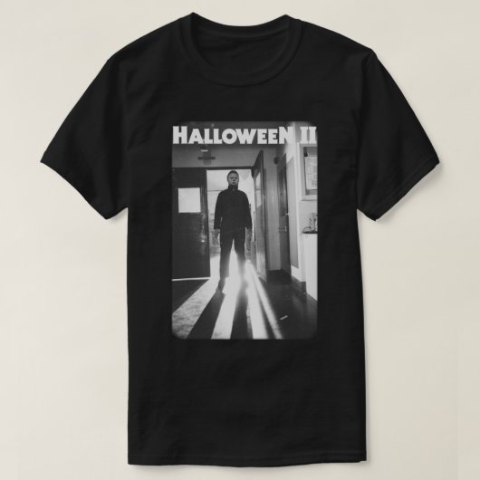 ハロウィーン2マイケル・マイヤーズあせりポスター長袖 Tシャツ (デザイン正面)