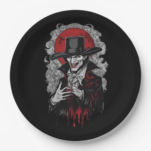 ハロウィーン2吸血鬼，ホラー，恐ろしい吸血鬼，c2 ペーパープレート (正面)