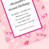 ハロウィーン2回目の誕生日の招待スプークピンク 招待状