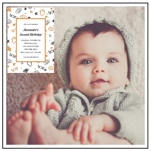 ハロウィーン2回目の誕生日の招待状2幽霊 招待状