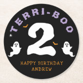ハロウィーン2回目の誕生日テリブブトワ幽霊ゴシック ラウンドペーパーコースター (正面)