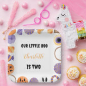 ハロウィーン2回目の誕生日パーティー「Our Little Boo」 ペーパープレート (パーティー)