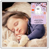 ハロウィーン2回目の誕生日幽霊かわいい小さなブー 招待状