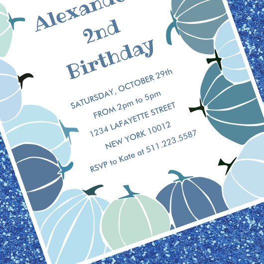 ハロウィーン2回目の誕生日招待状かわいいカボチャ 招待状