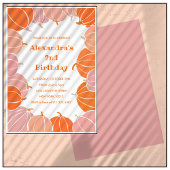 ハロウィーン2回目の誕生日招待状カボチャの子供 招待状