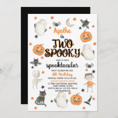 ハロウィーン2回目の誕生日招待状不気味2 招待状 (正面/裏面)