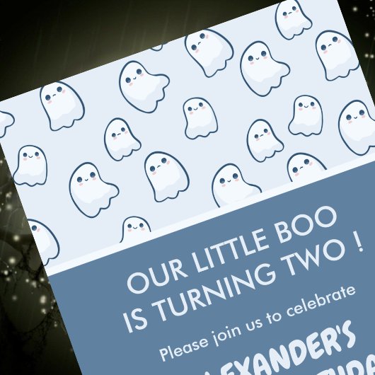 ハロウィーン2回目の誕生日招待状私たちの小さなブー 招待状