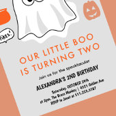 ハロウィーン2歳の誕生日の小さなブースプコクタキュラ 招待状