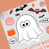 ハロウィーン2歳の誕生日の小さなブースプコクタキュラ 招待状