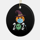 ハロウィーン2021カボチャ衣服マスクおもしろいパーティー セラミックオーナメント (左)