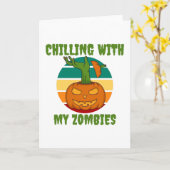 ハロウィーン2021私のゾンビで寒い カード (黄色い花)