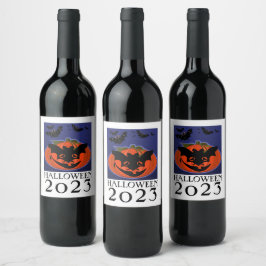 ハロウィーン2023カボチャ着用マスクワインラベル ワインラベル