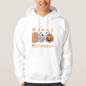 ハロウィーン2024:ハッピーハローウィンフード付きスウェットシャツTシャツ パーカ (正面)