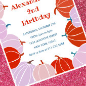 ハロウィーン2nd誕生日招待状カボチャ女 招待状