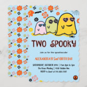 ハロウィーン2th誕生日スプーク幽霊レトロ 招待状 (正面/裏面)
