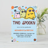ハロウィーン2th誕生日スプーク幽霊レトロ 招待状 (スタンド正面)