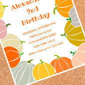 ハロウィーン2th誕生日招待状カボチャ秋 招待状