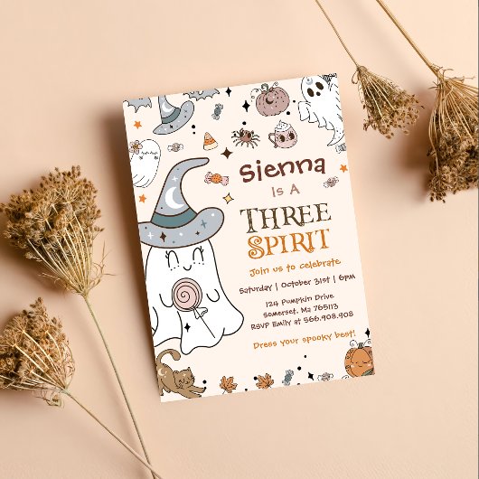 ハロウィーン3回目の誕生日スリースピリット招待状 招待状