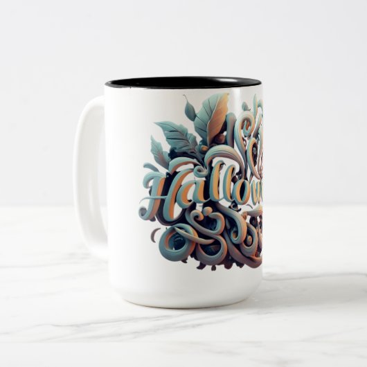 ハロウィーン3Dロゴ#2 ツートーンマグカップ (正面左)