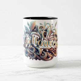 ハロウィーン3Dロゴ#2 ツートーンマグカップ