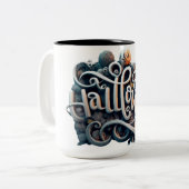 ハロウィーン3Dロゴ#4 ツートーンマグカップ (正面左)