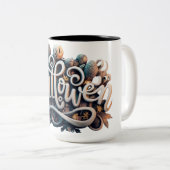 ハロウィーン3Dロゴ#4 ツートーンマグカップ (正面右)