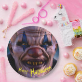 ハロウィーン3D怖いピエロ ペーパープレート (パーティー)