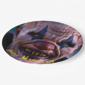 ハロウィーン3D怖いピエロ ペーパープレート (アングル)