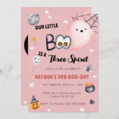 ハロウィーン3rdバースデーガールスリースピリット 招待状 (正面/裏面)