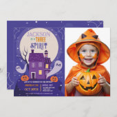 ハロウィーン3rd幽霊スリーハウスパーティー写真 招待状 (正面/裏面)