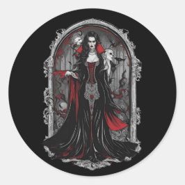 ハロウィーン4ヴァンパイア怖いモンスターおもしろいB ラウンドシール