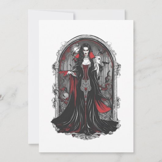 ハロウィーン4吸血鬼、怖い怪物、ホラー、 招待状 (正面)