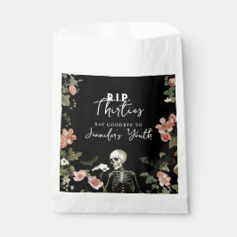 ハロウィーン40th誕生日ピンクのフローラスケルトンパーティー フェイバーバッグ