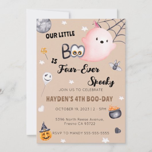ハロウィーン4thバースデーフォーエバー不気味招待状 招待状 (正面)