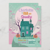 ハロウィーン4thパーティーフォーガール幽霊ハウス幽霊のよく出る 招待状 (正面/裏面)