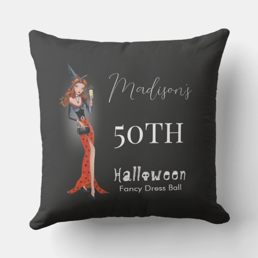 ハロウィーン50歳の誕生日パーティー クッション (裏面)