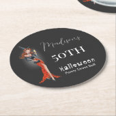 ハロウィーン50歳の誕生日パーティー ラウンドペーパーコースター (アングル)